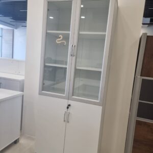 Long white 2-drawer wardrobe